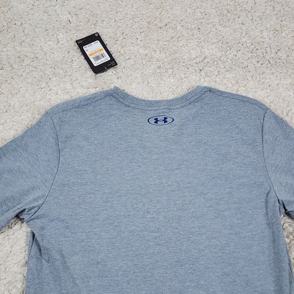 Under Armour Tshirt Mens Small Grey Foundation Logo Graphic Tee Active Gym Top - Picture 7 of 9